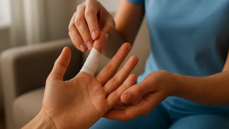 Fisioterapia domiciliar após lesões nos dedos
